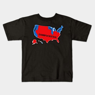 DUMBFUCKISTAN - American Map - Anonymous - Back Kids T-Shirt